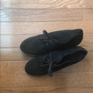 J. Crew Black Suede Winter wedges